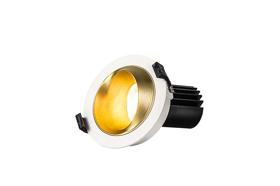 DM202438  Bonia 12 Powered by Tridonic 12W 1200lm 2700K 12° LED Engine,350mA White/Gold 27° Angled Round Downlight , DRIVER NOT INC. 5yrs Warranty